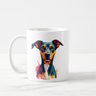 Vintage Colorful Dog Portrait Pop Art Illustration Coffee Mug