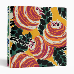 Vintage Colorful Flowers and Leaves Art Nouveau Binder