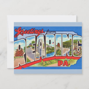 Vintage Colorful Reading PA Postcard