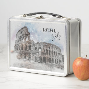 Vintage Colosseum Metal Lunch Box – Rome Italy 