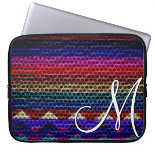 Vintage Colour Chevron Stripes #4 Laptop Sleeve