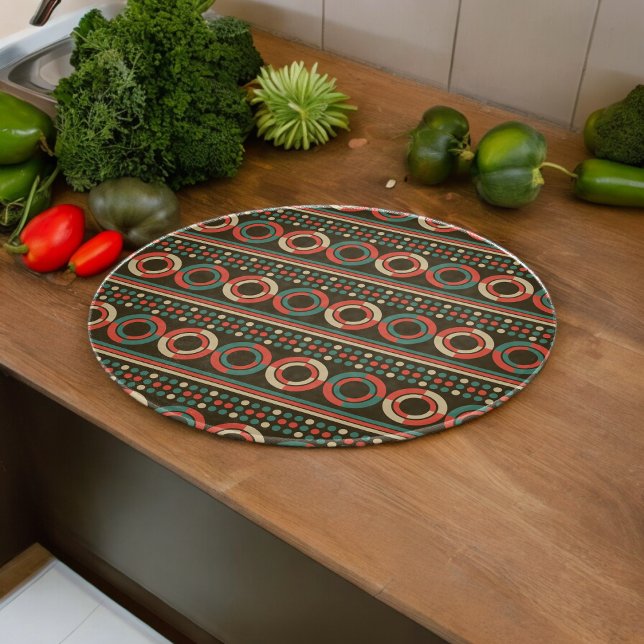 Vintage Colour Geometric Shape Pattern Cutting Board (Chopping Board)