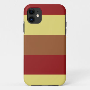 Vintage Colour Red Brown Yellow Retro Stripes 2 iPhone 11 Case