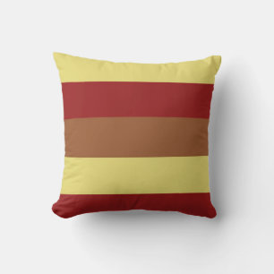 Vintage Colour Red Brown Yellow Retro Stripes Throw Pillow