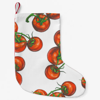Vintage colour seamless pattern with fresh vegetab small christmas stocking