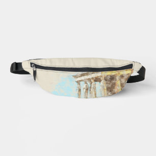 Vintage colour sketch postcard of Athens greece Fanny Pack