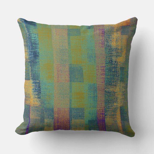 Vintage Colour Stripes #3 Throw Pillow (Front)