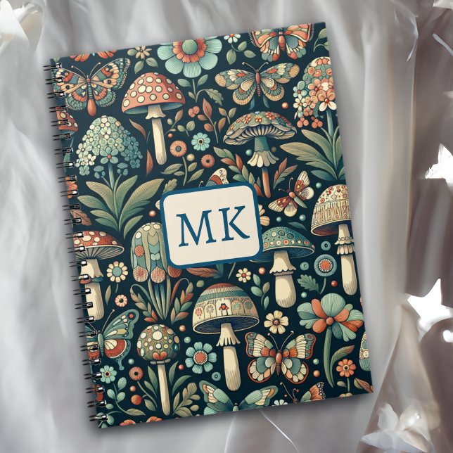Vintage Coloured Butterflies, Mushrooms and Foliag Notebook (Creator Uploaded)
