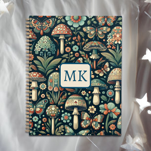 Vintage Coloured Butterflies, Mushrooms and Foliag Planner