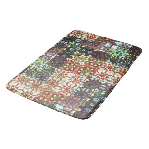 Vintage coloured opaque kaleidoscope mosaic bath mat