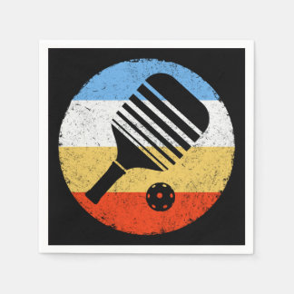 Vintage Coloured Retro Pickleball Napkin