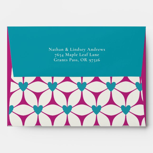 Vintage Colourful Addressed Envelope (Back (Top Flap))