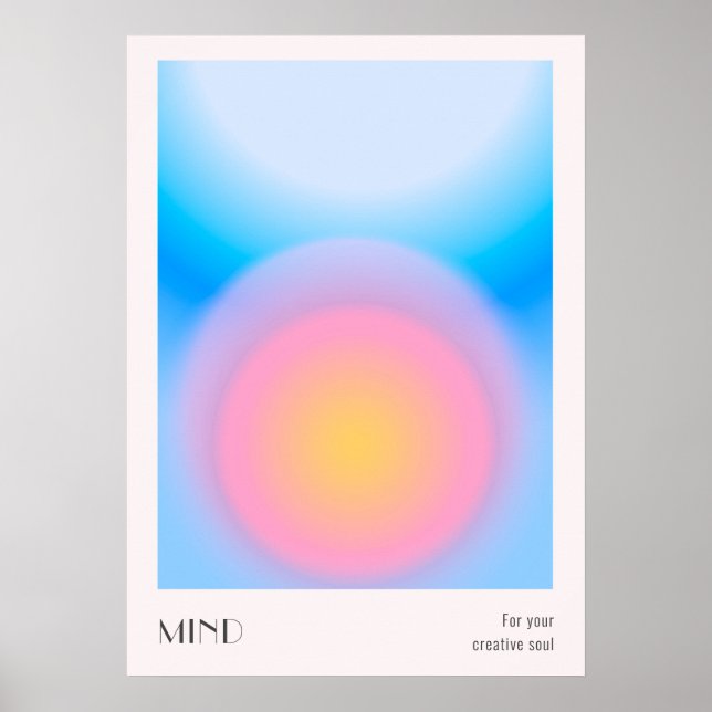 Vintage Colourful Aura Effect Gradient Poster (Front)