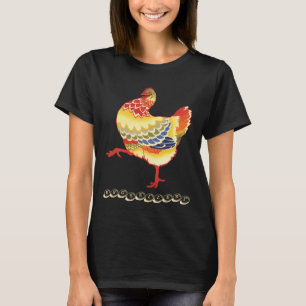 Vintage Colourful Barnyard Chicken, Eggsellent T-Shirt