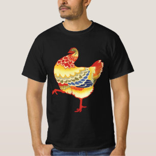 Vintage Colourful Barnyard Chicken from Farm T-Shirt
