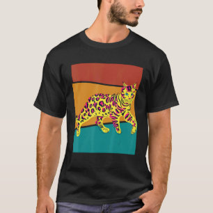 Vintage Colourful Bengal Cat T-Shirt