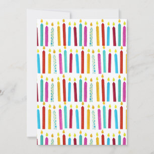 Vintage Colourful Birthday Candles Party Holiday Card