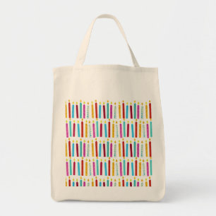 Vintage Colourful Birthday Candles Party Tote Bag