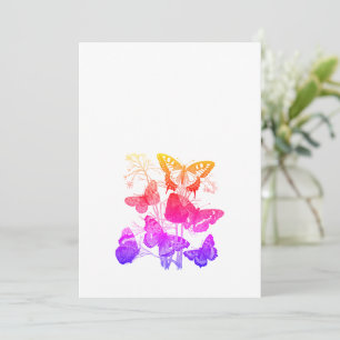 Vintage Colourful Butterflies Invitation