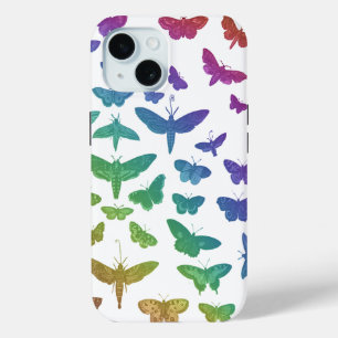 Vintage colourful butterflies moths insects  iPhone 15 case
