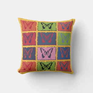 Vintage Colourful Butterfly Fine Art 2 Throw Pillow