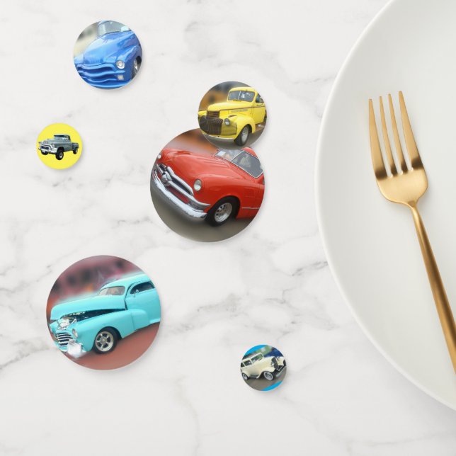 Vintage Colourful Cars Confetti (Group)