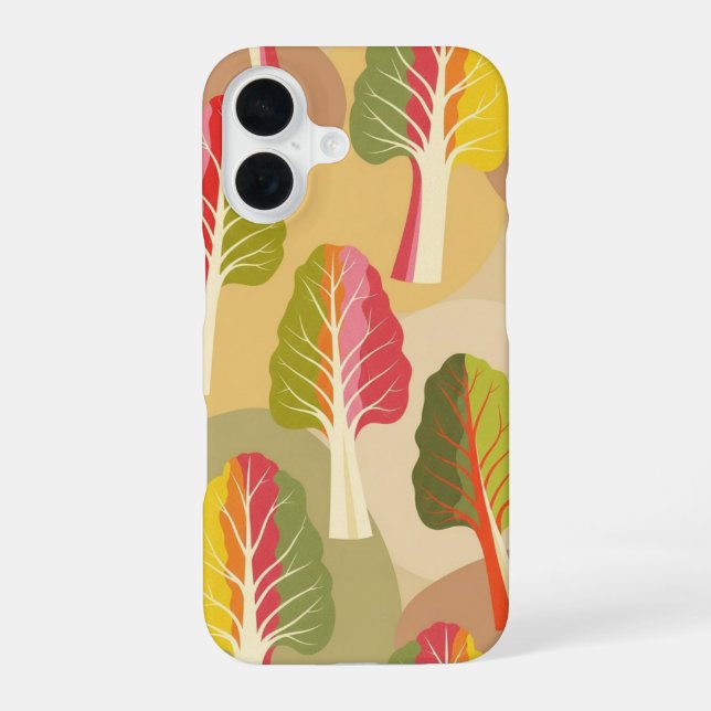 Vintage Colourful Chard Pattern iPhone 16 Case (Back)