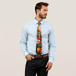 Vintage Colourful Christmas Ornaments Tie
