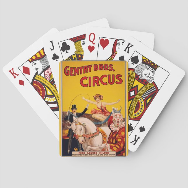 Vintage Colourful Circus Performer Poster Playing Cards (Back)