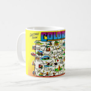Vintage Colourful Colorado Map Mug