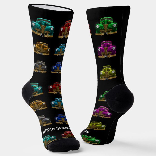 Vintage Colourful Coupes  Socks (Angled)