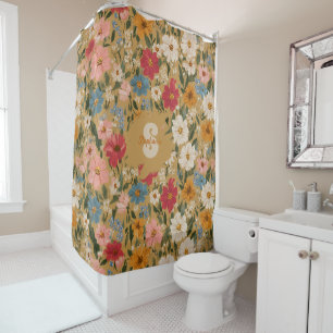 Vintage Colourful Daisy Pattern - Mustard