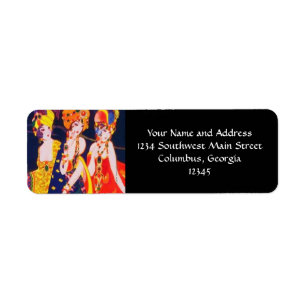 Vintage Colourful Deco Women with Jewellery