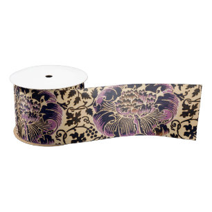 Vintage Colourful Decorative Floral Pattern Satin Ribbon