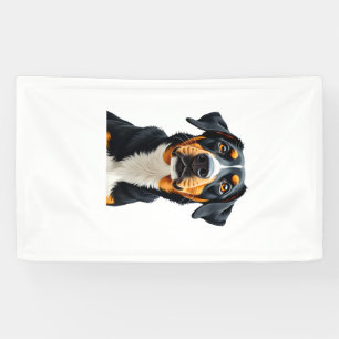 Vintage Colourful Dog Portrait Illustration Retro  Banner