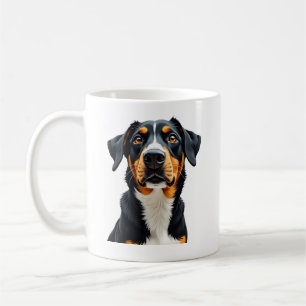 Vintage Colourful Dog Portrait Illustration Retro  Coffee Mug