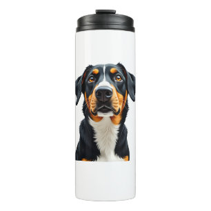 Vintage Colourful Dog Portrait Illustration Retro  Thermal Tumbler