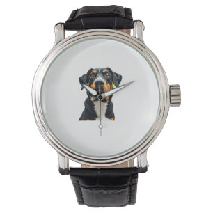Vintage Colourful Dog Portrait Illustration Retro Watch