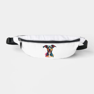 Vintage Colourful Dog Portrait Pop Art Illustratio Fanny Pack