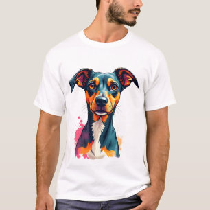 Vintage Colourful Dog Portrait Pop Art Illustratio T-Shirt