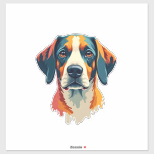 Vintage Colourful Dog Portrait Pop Art Style Pet I