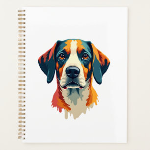 Vintage Colourful Dog Portrait Pop Art Style Pet I Planner
