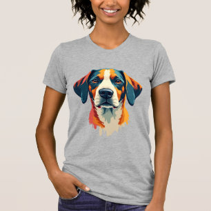 Vintage Colourful Dog Portrait Pop Art Style Pet I T-Shirt