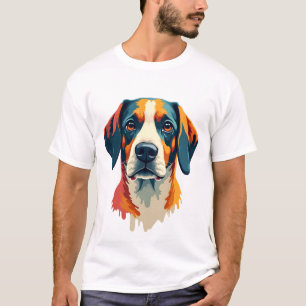 Vintage Colourful Dog Portrait Pop Art Style Pet I T-Shirt