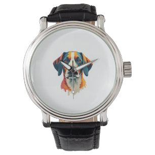 Vintage Colourful Dog Portrait Pop Art Style Pet I Watch
