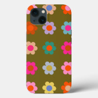 Vintage Colourful Floral Abstract Retro Flowers