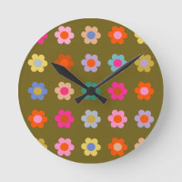 Vintage Colourful Floral Abstract Retro Flowers