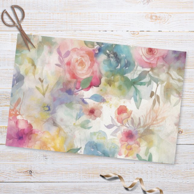 Vintage Colourful Floral Botanical Pattern  Tissue Paper (Creator Uploaded)