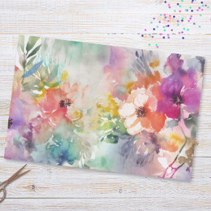 Vintage Colourful Floral Botanical Watercolor Tissue Paper