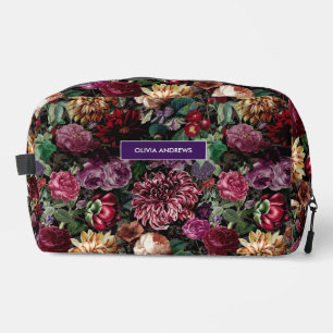 Vintage colourful Floral monogrammed Dopp Kit